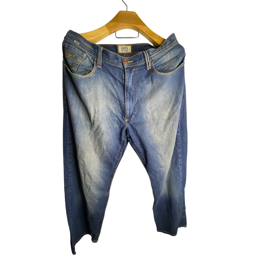 VTG Y2K ENYCE Men's‎ Baggy Denim Jeans Relaxed Fit Straight Leg Size 38/31.5